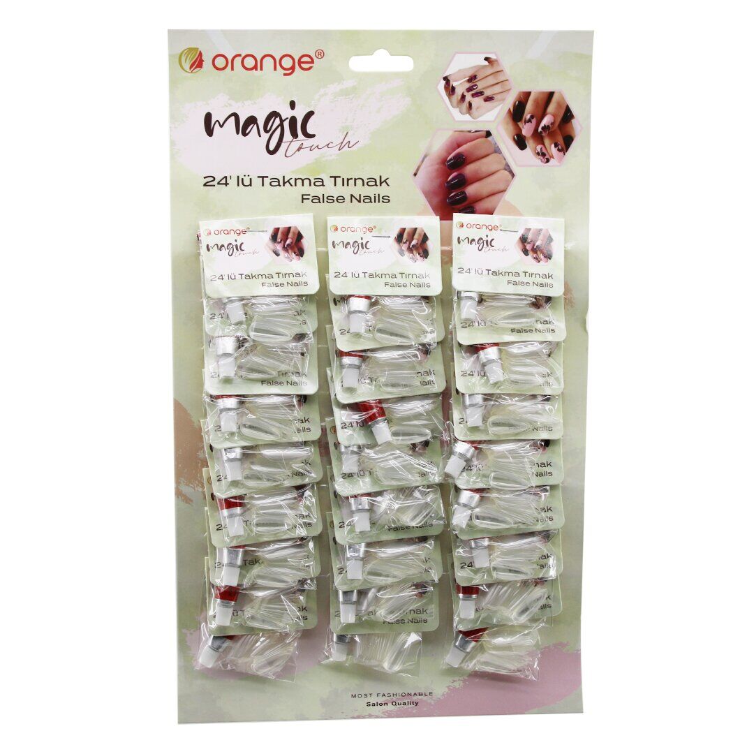 ORANGE MAGİC ORG-061 ( 24PCS ) ( ŞEFFAF ) TAKMA TIRNAK & YAPIŞTIRICI SET*24X120