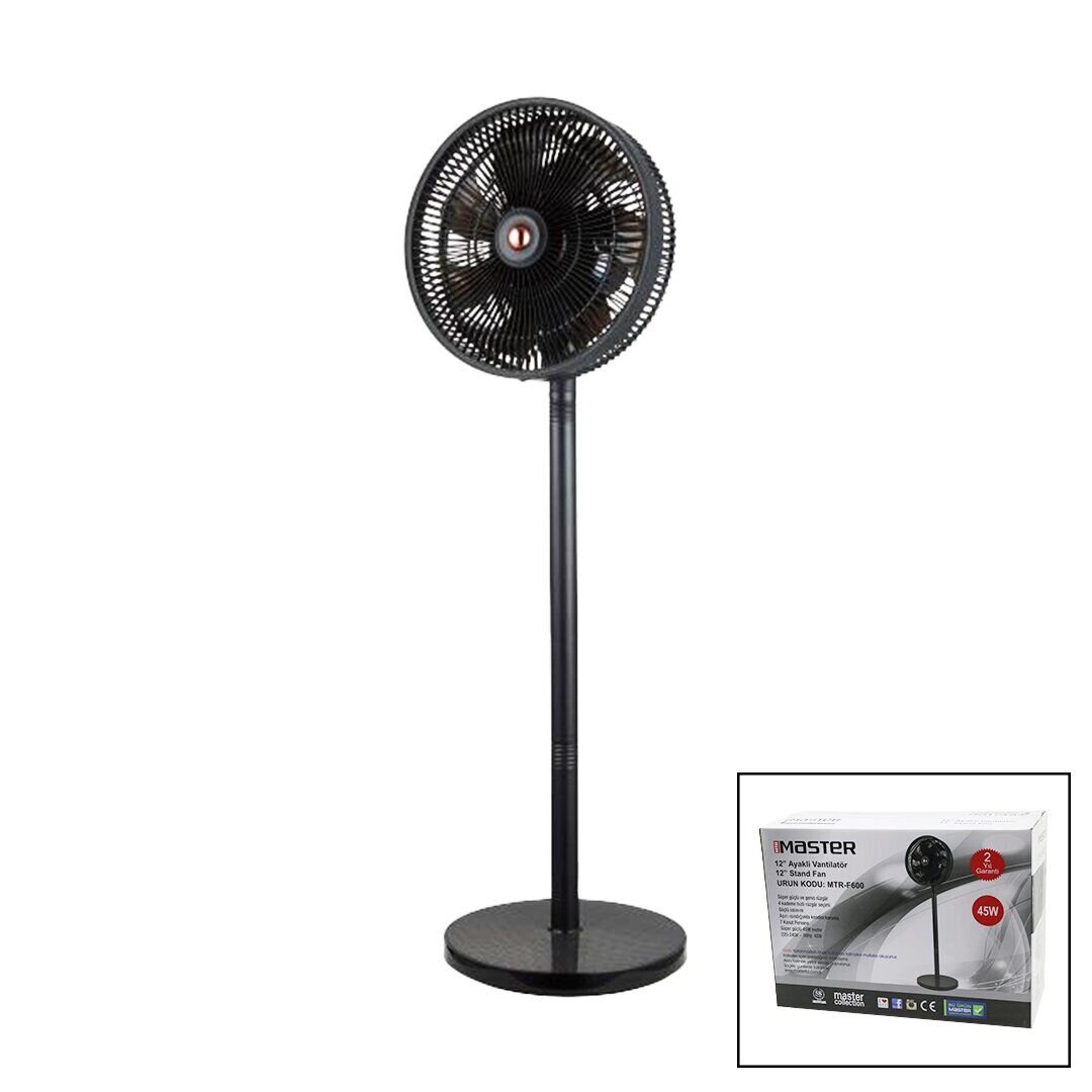 MASTER MTR-F600 (12'' İNÇ) ( AYAKLI & STAND FAN ) VANTİLATÖR ( 4 KADEME HIZ ) ( 7 PLASTİK KANAT) ( 45W ) FAN*5