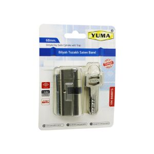 YUMA YM-B68BTS ( BİLYALI TUZAKLI ) ( 68MM ) ( NİKEL SATEN ) BAREL ( VAKUMLU AMBALAJ ) ( 3 ANAHTAR )*50