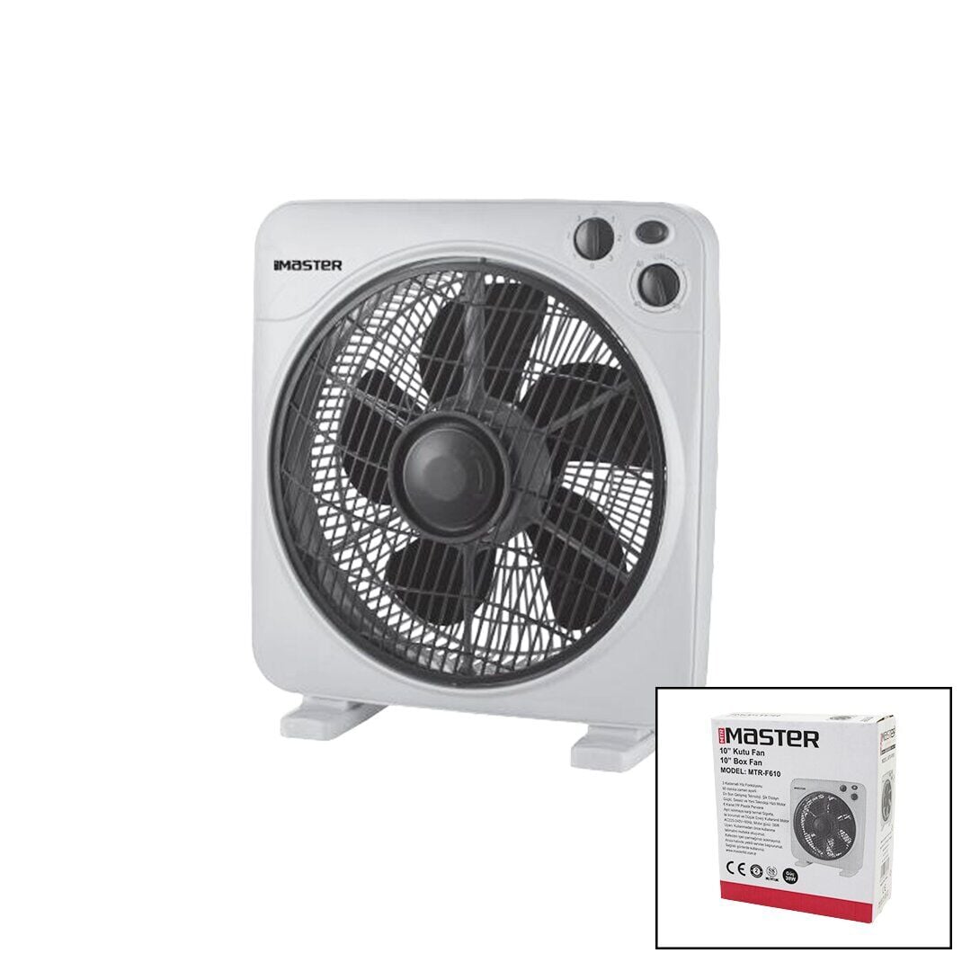 MASTER MTR-F610 (10'' İNÇ) ( KUTU FAN ) VANTİLATÖR ( 3 KADEME HIZ ) ( 6 PLASTİK KANAT) (38W) ( 60DK.ZAMAN AYARLI )*5