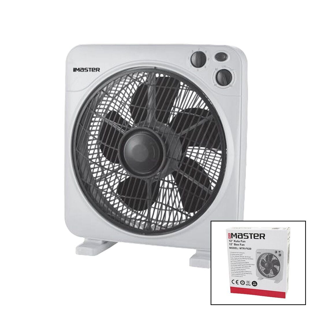 MASTER MTR-F620 (12'' İNÇ) ( KUTU FAN ) VANTİLATÖR ( 3 KADEME HIZ ) ( 5 PLASTİK KANAT) ( 40W ) ( 60DK.ZAMAN AYARLI )*5