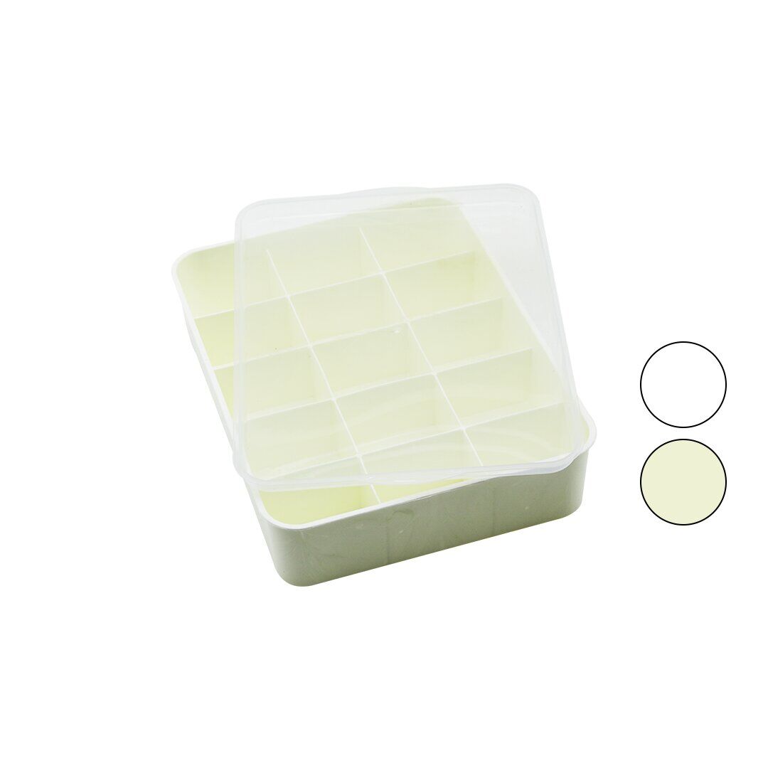 TİMEX TİM-190 ( 15 BÖLMELİ ) ORGANİZER ( PLASTİK=BEYAZ-KREM ) ( ŞEFFAF KAPAKLI ) ( 23 X 30 X 7CM ) ( ÇOK AMAÇLI KULLANIM )*24=K