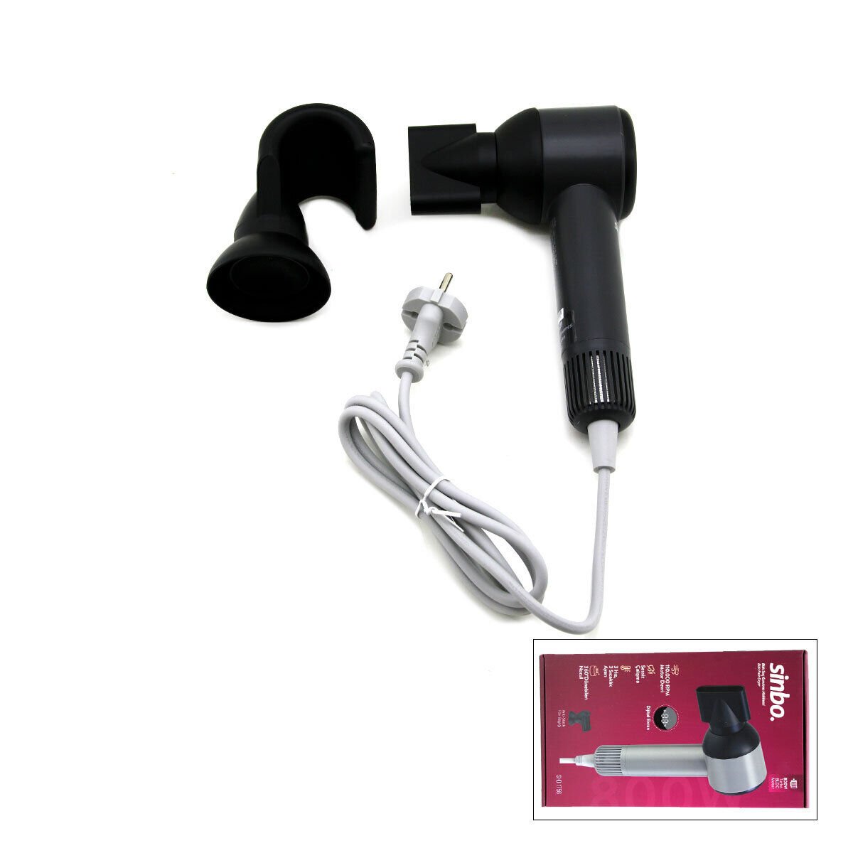 SİNBO SHD-1756 ( GRİ ) SAÇ KURUTMA MAKİNESİ 110.000RPM ( DİJİTAL EKRAN ) ( SESSİZ ÇALIŞMA & 3 HIZ - SICAKLIK AYAR  )*6