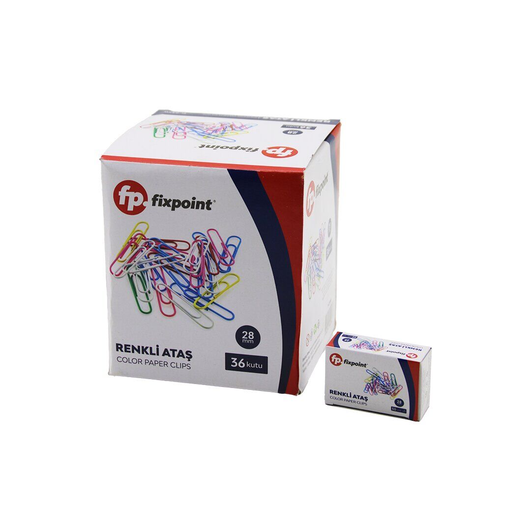 FİXPOİNT ( 50PCS ) P-2350 RENKLİ ATAŞ 28MMM*36X20