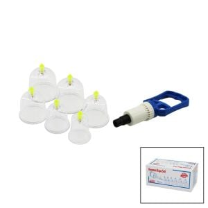 KRT-1012 ( 6PCS ) HACAMAT KUPA MASAJ SETİ ( POMPA: 1AD + NO-7: 2AD & NO-6: 2AD & NO-5: 1AD & NO-4: 1AD ) MİKA KRİSTAL PLS.*40