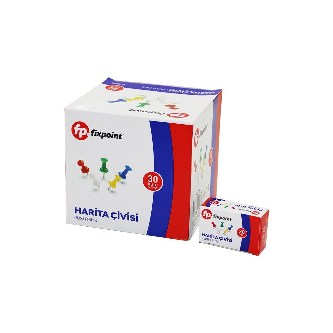 FİXPOİNT P-2459 ( 20PCS ) HARİTA ÇİVİSİ RENKLİ*30X20
