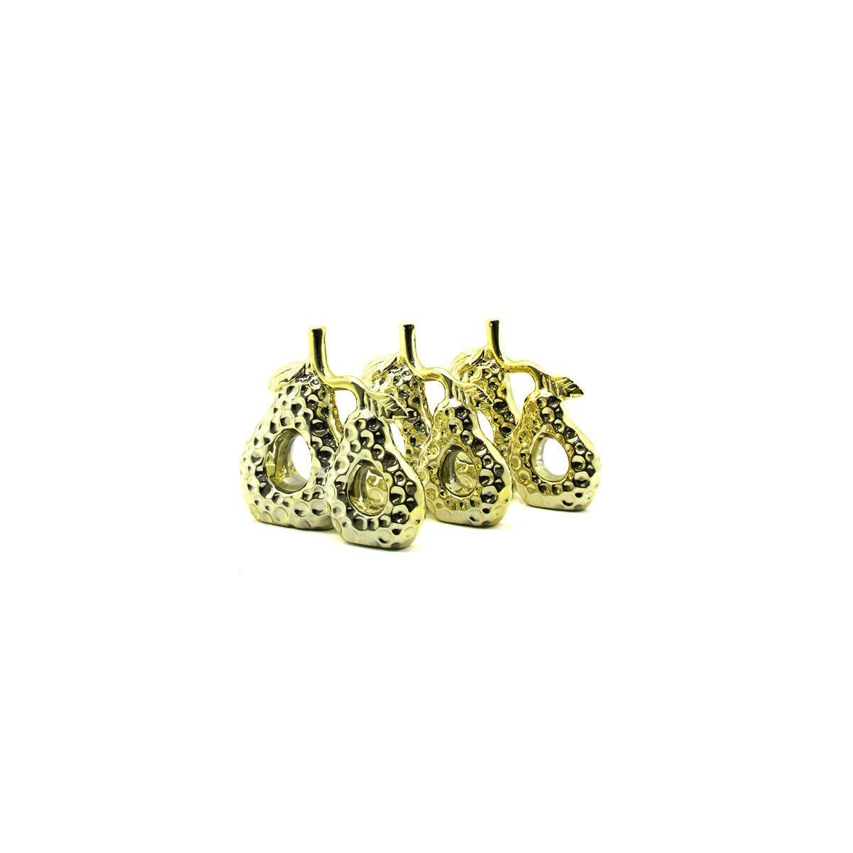 İBİCO İ12-164 ( ÇİFT ARMUT & ORTA ) ( GOLD & SERAMİK ) BİBLO & DEKORATİF SÜS EŞYASI*6X16