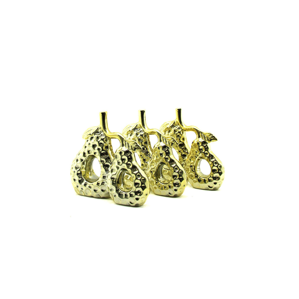 İBİCO İ12-165 ( ÇİFT ARMUT & BÜYÜK ) ( GOLD & SERAMİK ) BİBLO & DEKORATİF SÜS EŞYASI*6X12