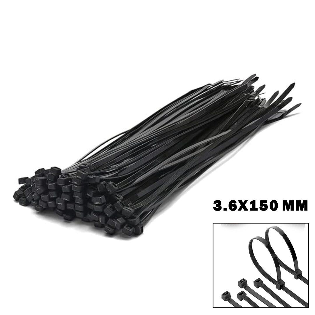 B.H.D BHD-00220 ( SİYAH ) ( 3.6X150MM ) PLASTİK CIRT KELEPÇE ( 100PCS )*250
