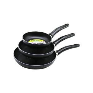 EBRAR'S MUTFAK ( 3PCS ) ( TEFLON ) TAVA SETİ ( SİYAH BAKALİT SAPLI  ) ( 16-20-24CM )*20