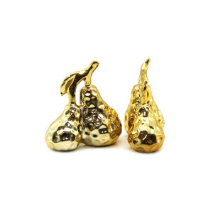 İBİCO İ12-169 ( ÇİFT ARMUT & ORTA ) ( GOLD & SERAMİK ) BİBLO & DEKORATİF SÜS EŞYASI*12X12