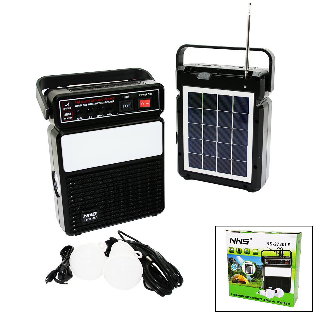 NNS NS-2730LS ( 3IN1 & SOLAR) ( 2İN1 DİK MODEL EL FENERİ & RADYO & MP3) BLUETOOTH & USB/ TF PORT & 2PCS AMPUL KABLOLU & POWERBANK*30