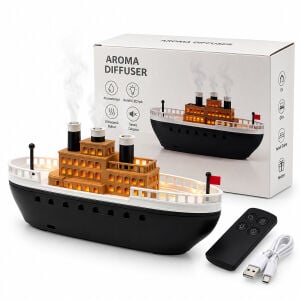 AROMA DIFFUSER KRD-8769 ( GEMİ ) ( IŞIKLI ) HAVA NEMLENDİRİCİ ( BUHAR MAKİNE & KOKU GİDERİCİ ) 250ML*36