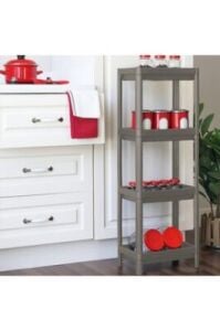 SHELF UNİT MAGGİE OM-1016-0763 ( 4 ( ÇUKUR ) RAFLI & GRİ & ANTRASİT ) ( DİKDÖRTGEN ) RAF ÜNİTESİ PLASTİK*6