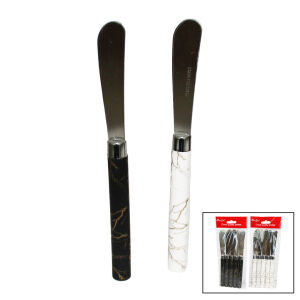 PİNYU-117 ( 5PCS ) UZUN KAHVALTI BIÇAK & MERMER DESEN SAPLI*20X18