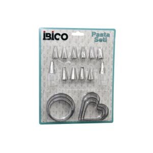 İBİCO İ22-156 ( 20PCS ) (PASTA SÜSLEME UÇ SETİ= 12-METAL) (KURABİYE KALIP METAL=3-KALP & 3-YUVARLAK) (2-UÇ TUTUCU PLS.ADAPTÖR)*144