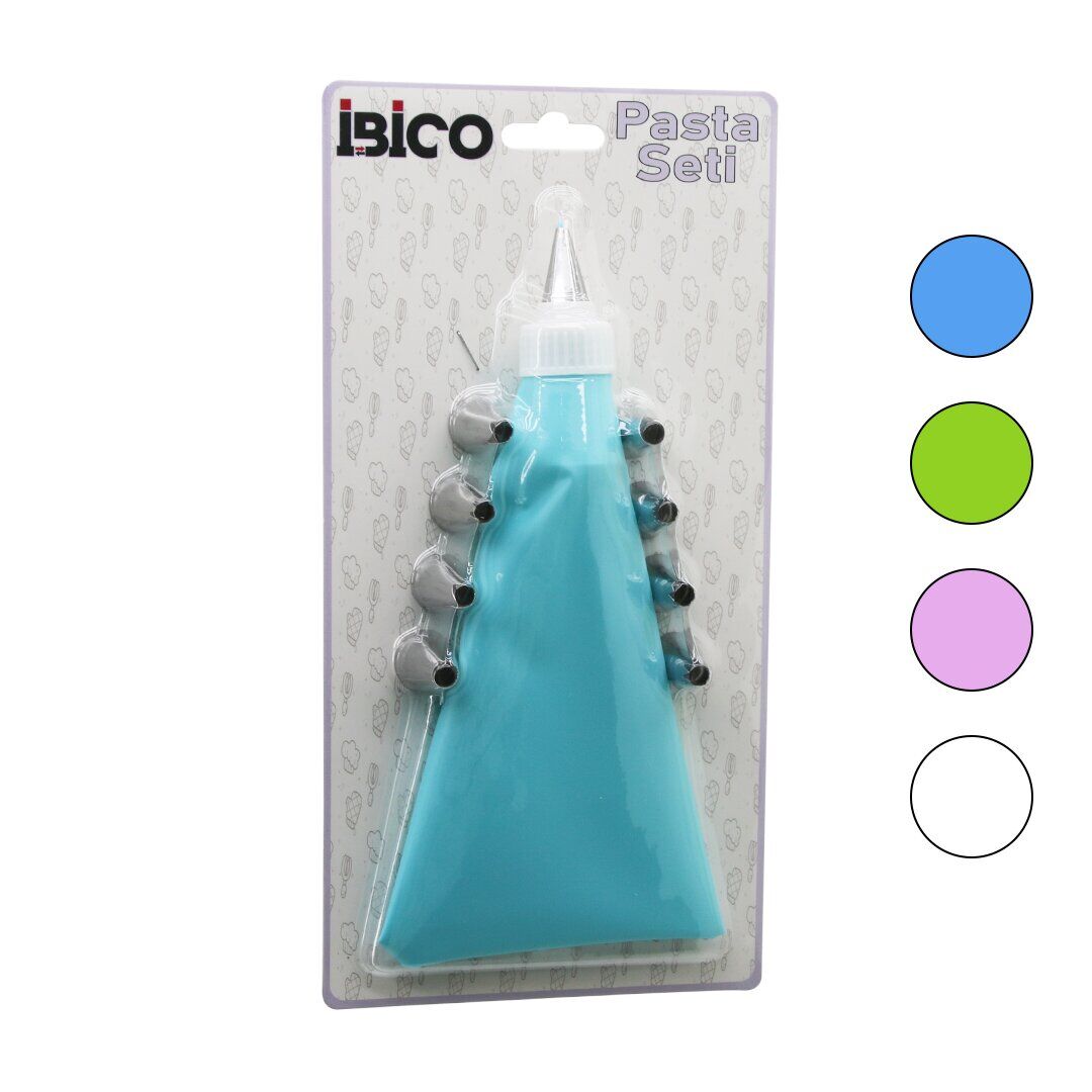 İBİCO İ22-158 ( 11PCS ) ( PASTA SETİ & RENKLİ ) ( 1-KREMA TORBASI & 9-METAL SIKMA UÇLARI & 1-UÇ TUTUCU ADAPTÖR)*160