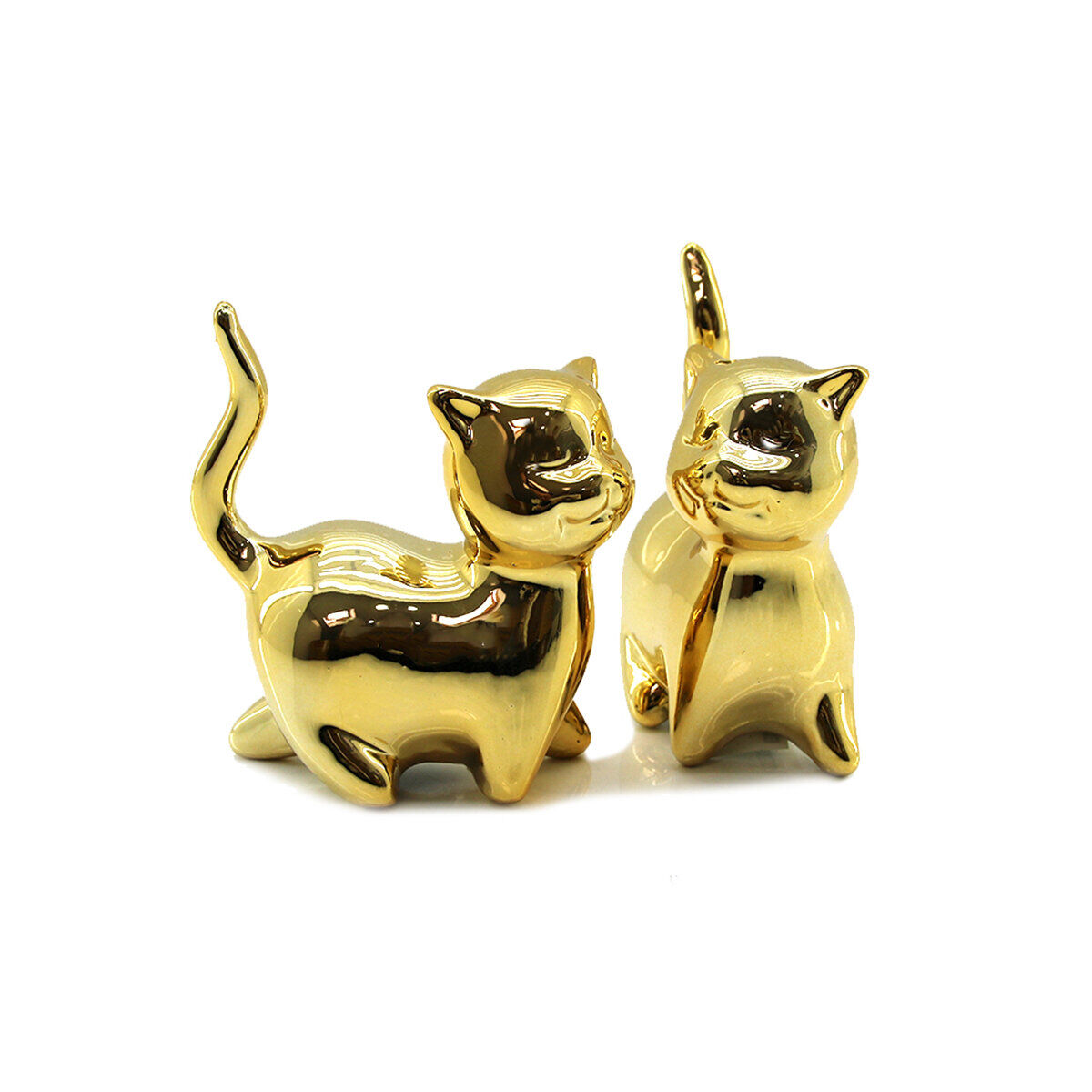 İBİCO İ12-188 ( KEDİ & BÜYÜK ) ( GOLD & SERAMİK ) BİBLO & DEKORATİF SÜS EŞYASI*6X16