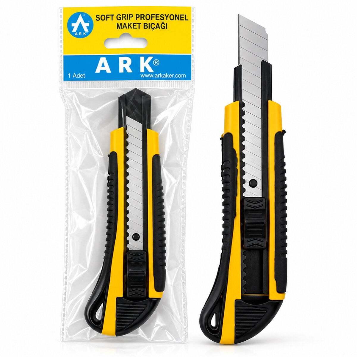 ARK CODE-379 ( LÜX ) ( PLASTİK ) GRİP FALÇATA MAKET BIÇAK ( 18MM ÇELİK BIÇAK )*24X10