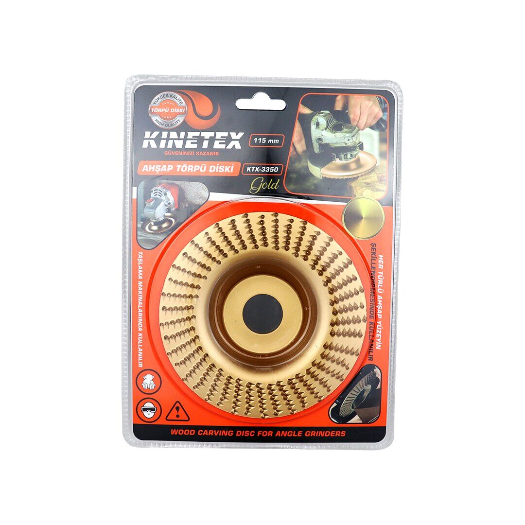 KINETEX KTX-3350 ( 115MM ) AHŞAP DİSK EĞE TÖRPÜ GOLD*100
