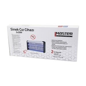 MASTER MTR-2X20 SİNEK ÖLDÜRÜCÜ CIZ CİHAZI MAKİNE (40W) (2PCS LED FLORESAN) (100M2 ETKİLİ) (3000V GERİLİM) (67.5X10X31.5CM)*6