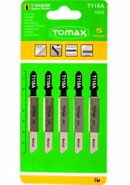TOMAX T-118A ( METAL ) ( 5PCS ) DEKOPAJ BIÇAK DEKOBAJ ( HSS ) ( 1.2MM TESTERE ) ( 1-3MM KALINLIK KESİCİ )*5X1