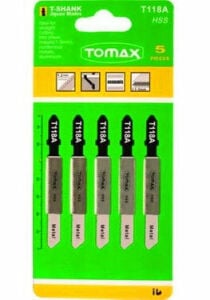 TOMAX T-118A ( METAL ) ( 5PCS ) DEKOPAJ BIÇAK DEKOBAJ ( HSS ) ( 1.2MM TESTERE ) ( 1-3MM KALINLIK KESİCİ )*5X1