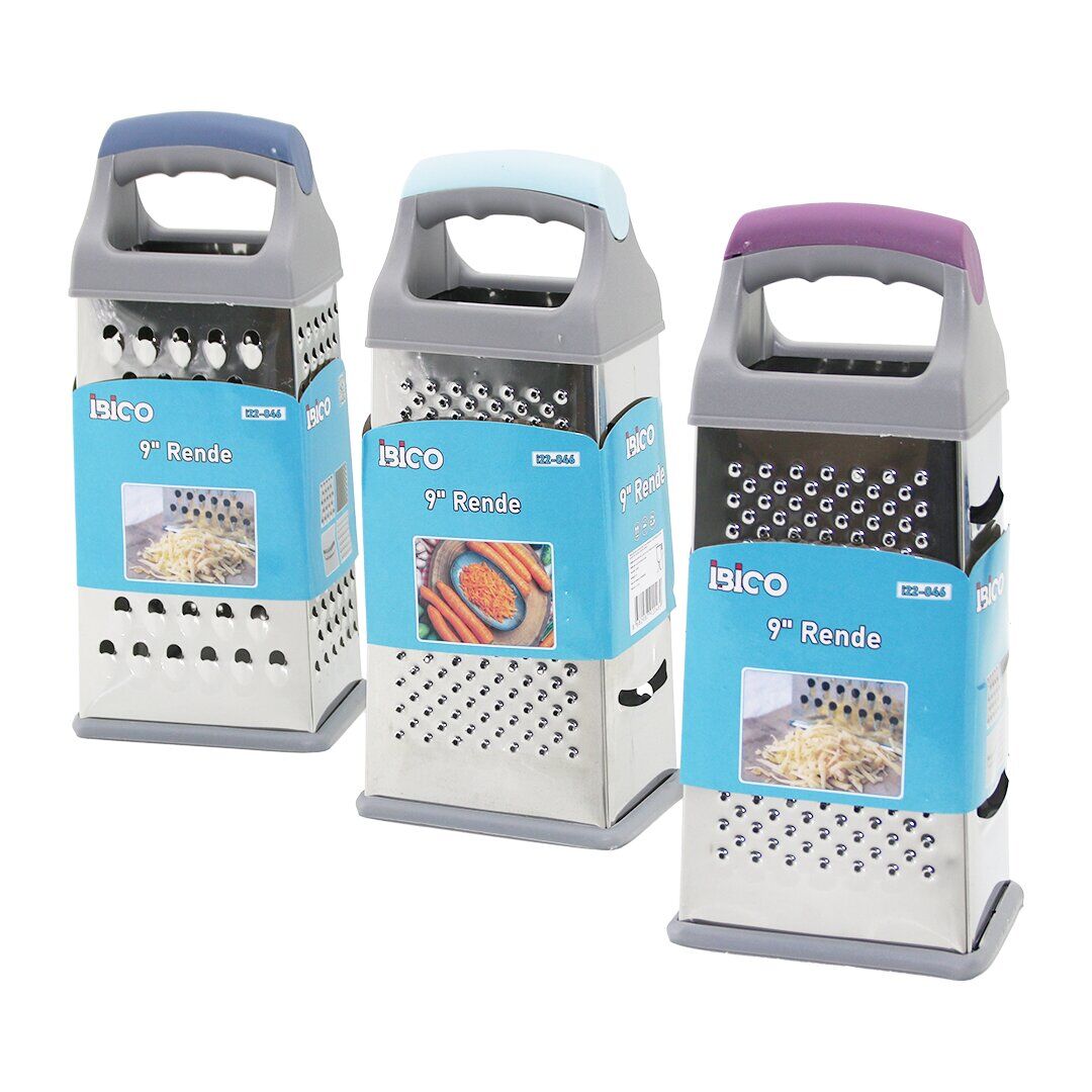 İBİCO İ22-046 ( 9'' ) ( 4GEN ) ( ÇELİK METAL ) RENDE ( RENKLİ PLASTİK SAPLI ) ( SİLİKON KAPLAMA TABAN )*96