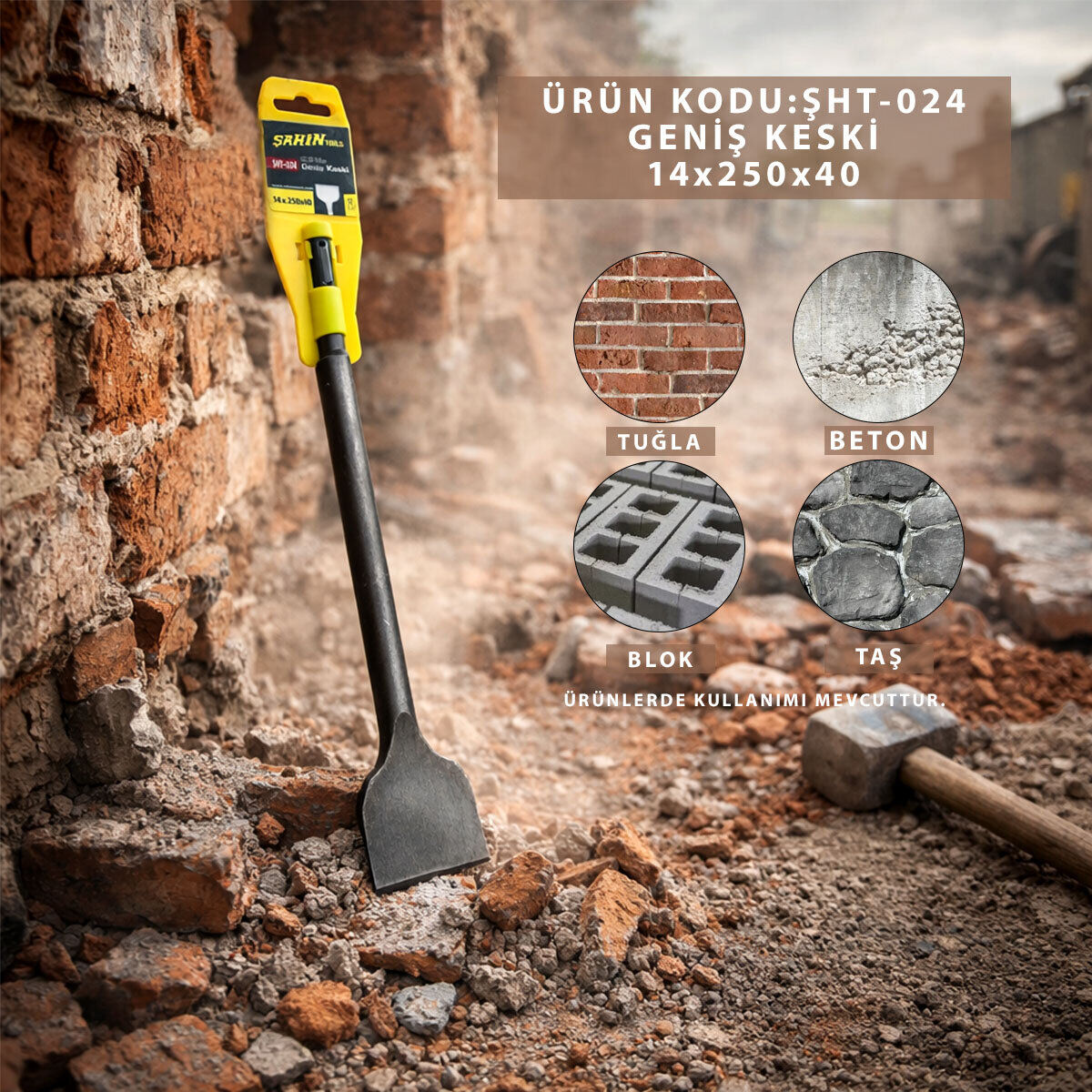 DMAX DMX-4492 ( 14MM ) ( GENİŞ ) ( KESKİ ) SDS HİLTİ UCU ( 250X40MM )*80