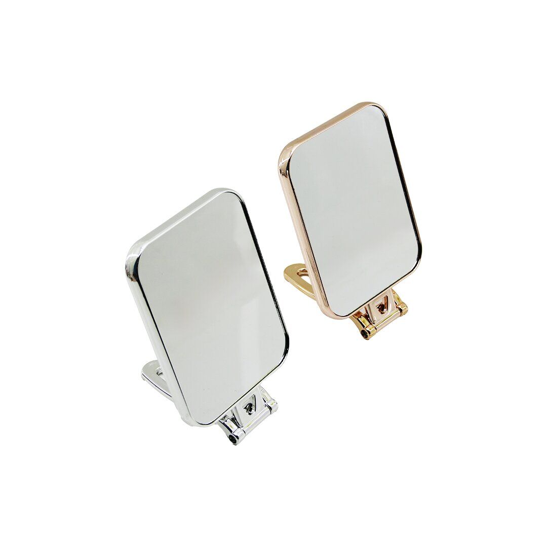 İBİCO İ15-017 -950-3 ( DİKDÖRTGEN ) ( 15X11.5CM ) MAKYAJ AYNASI ( ÇİFT TARAFLI ) ( BRONZ & GÜMÜŞ PLS.ÇERÇEVE ) ( KATLANIR AYAKLI )*72