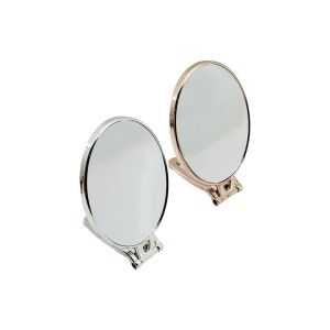 İBİCO İ15-018 -950-1 ( OVAL ) ( 6.5''=16.5X13CM ) MAKYAJ AYNASI ( ÇİFT TARAFLI ) ( BRONZ & GÜMÜŞ PLS.ÇERÇEVE ) ( KATLANIR AYAKLI )*72