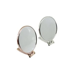 İBİCO İ15-019 -950-2 ( YUVARLAK ) ( 6''= ÇAP:15CM ) MAKYAJ AYNASI ( ÇİFT TARAFLI ) ( BRONZ & GÜMÜŞ PLS.ÇERÇEVE ) ( KATLANIR AYAKLI )*72
