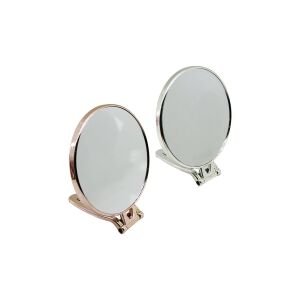 İBİCO İ15-019 -950-2 ( YUVARLAK ) ( 6''= ÇAP:15CM ) MAKYAJ AYNASI ( ÇİFT TARAFLI ) ( BRONZ & GÜMÜŞ PLS.ÇERÇEVE ) ( KATLANIR AYAKLI )*72