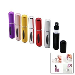 BAYSA-1036 ENF-891 YKT-12134 (MİNİ=CEP & ÇANTA BOY) (BOŞ) SPREY PARFÜM ŞİŞESİ (RENKLİ PLS.) (SEVİYE PENCERELİ) (7.5X1.3CM)*50X20