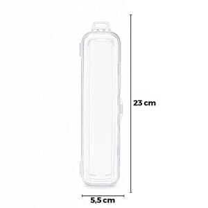URVE UR-3579 ( ŞEFFAF PLASTİK ) ÇOK AMAÇLI ORGANİZER ( KAPAKLI KUTU ) (23X5.5CM) ÇATAL BIÇAK KUTUSU*12=K