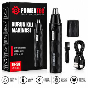 POWERTEC TR-50 BURUN KIL MAKİNESİ ( KALEM MODEL ) ( USB ŞARJLI )*100