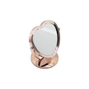 İBİCO İ15-023 -940-1 (LUX) (KALP MODEL) (7''= ÇAP:17.5CM) MAKYAJ AYNASI (ÇİFT TARAFLI) (BRONZ & GÜMÜŞ PLS.ÇERÇEVE) (SABİT AYAK)*48