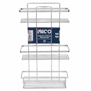 İBİCO K13-104 ( LAMALI ) ( 3 KATLI & DİKDÖRTGEN ) ( KROM ) ( METAL ) BANYO KÖŞELİK & DUŞKABİN RAF & ŞAMPUANLIK*12=K