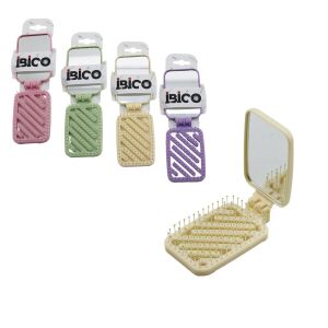 İBİCO İ15-034 ( DİKDÖRTGEN ) ( KATLANIR ) ( ÇOCUK ) AYNALI TARAK = DELİKLİ ( RENKLİ PLASTİK ) ( 2X8.75=17.5CM )*48X10