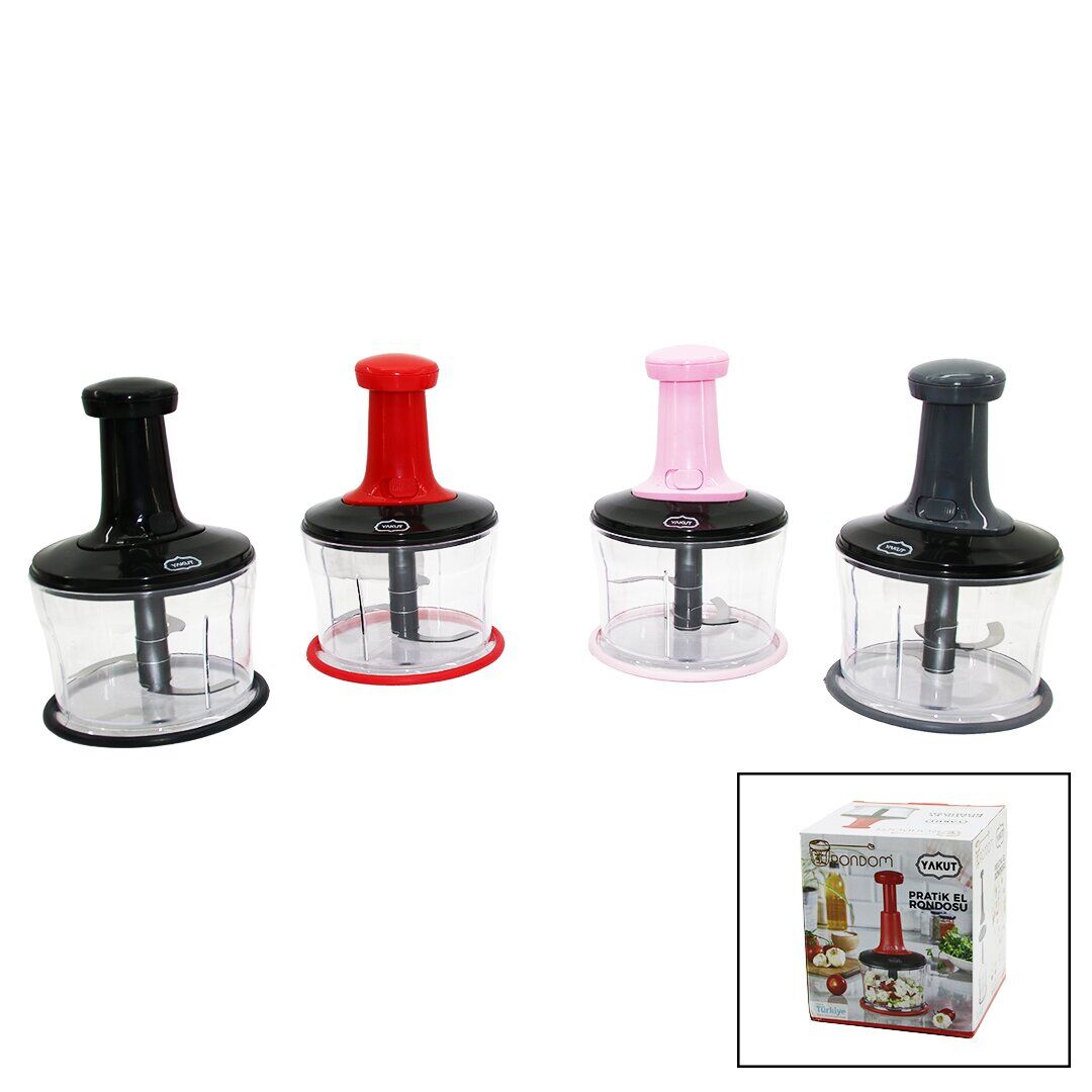 YAKUT RONDOM KOD-2365 ( BASMALI & BÜYÜK ) EL RONDOSU DOĞRAYICI ( 3 BIÇAKLI ) ( MİKA KRİSTAL PLS.HAZNE= 1LT ) ( MORENİCA SERİSİ )*36