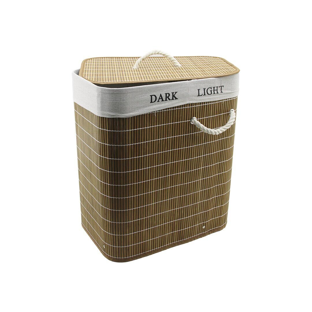 DMR HOME DMR-8931 ( BAMBU AHŞAP ) KİRLİ ÇAMAŞIR SEPETİ ( 30X44CM ) ( SEYYAR KAPAKLI ) ( KUMAŞ ÇANTALI ) ( İP KULPLU )*10