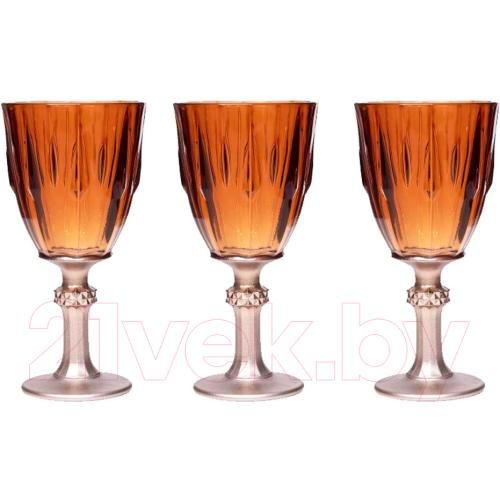 200 CC METALIK DEGRADE BOYALI 3LÜ AYAKLI CAM BARDAK SETİ *8