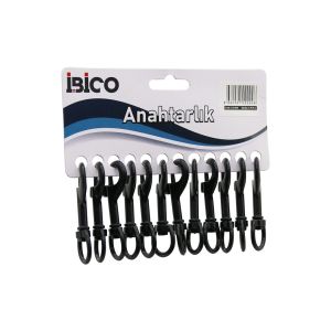 İBİCO İ12-004 ( YUVARLAK HALKALIK ) ( SİYAH ) (KLASİK) ( METAL ) ANAHTARLIK ( KEMER GEÇMELİ )*12X100