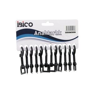 İBİCO İ12-005 (DİKDÖRTGEN HALKALIK ) ( SİYAH ) (KLASİK) ( METAL ) ANAHTARLIK ( KEMER GEÇMELİ )*12X100