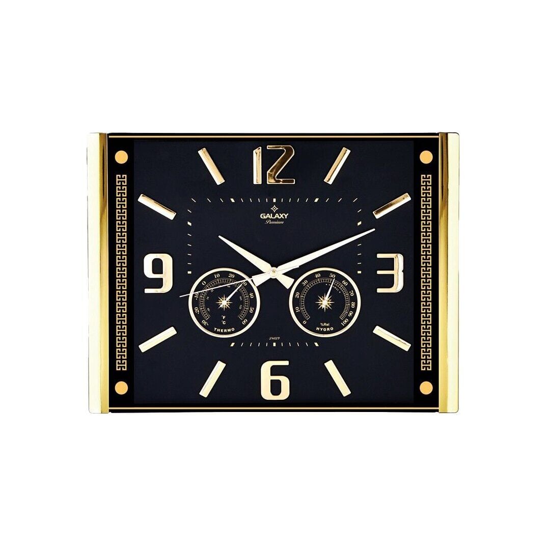 GALAXY PREMİUM 707-A-1 A-2 G-1 BAROMETRELİ ( ISI & NEM ÖLÇER ) KABARTMA RAKAMLI DUVAR SAATİ ( 41.5X32CM )*10
