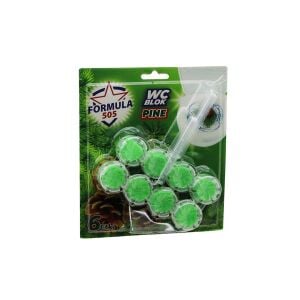 FORMULA 505 (PINE ÇAM) (4LÜ X 2PCS) (WC BLOK) (6ETKİ=KİREÇ ÖNLEYİCİ& HOŞ KOKU& KİR GİDER& KÖPÜK& PARLAKLIK) (4 HAFTA) (100GR)*12=K