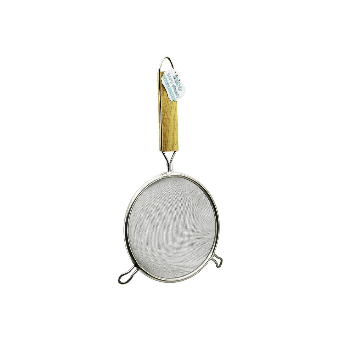 İBİCO İ22-302 ( 14CM ) ( AHŞAP SAPLI ) ( 2 KULAKLI ) TEL SÜZGEÇ ( METAL ÇERÇEÇEVE )*10X24