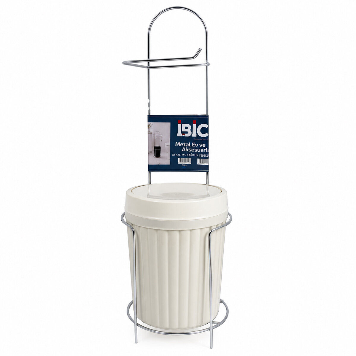İBİCO K13-114 ( KROM & METAL ) ( AYAKLI ) WC KAĞITLIK ( PLASTİK ÇÖP KOVALI )*10=K