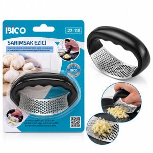 İBİCO İ22-118 A GARLIC PRESS ( METAL ) ( ZIRH MODELİ ) SARIMSAK EZİCİ ( PLASTİK TUTACAK SAPLI )*12X12