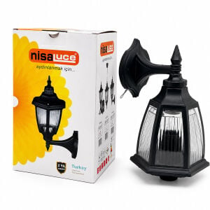 NİSALUCE EBH02-S ( E27 & IP44 ) ( SİYAH ) ( 60W ) ( DUVAR APLİK ) ( BAHÇE-BALKON ) SOKAK LAMBASI & ARMATÜR*24